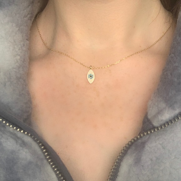 Gorgeous Dainty Evil Eye Necklace - Picture 1 of 7